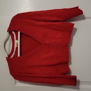 Fervour red crop cardigan sweater 1X